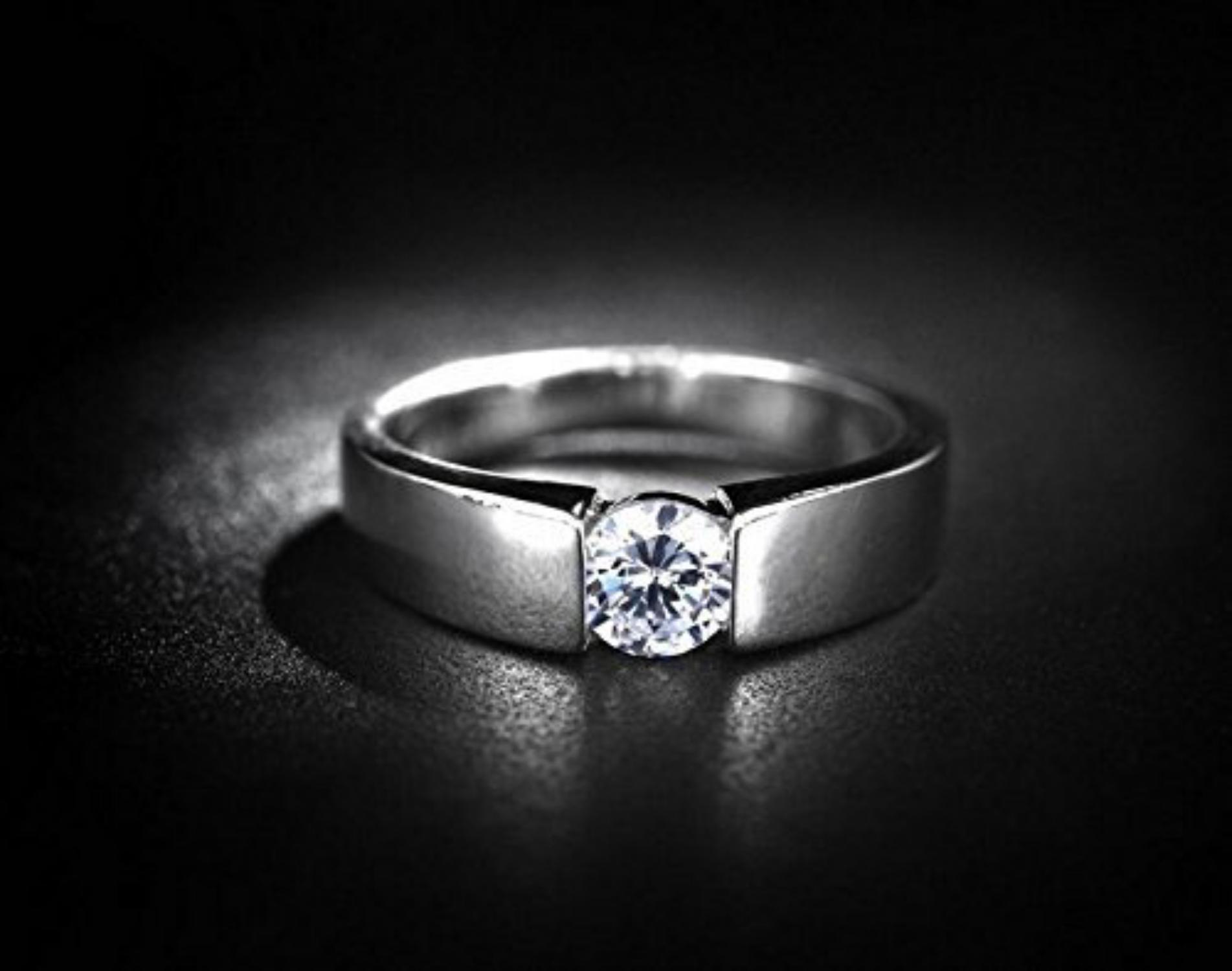 Buy Sterling 925 Silver Solitaire Adjustable Rings For Men Boys Online