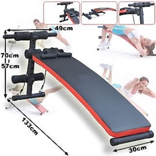 Foldable Incline Sit Up Bench Ab Workout Home Gym With Dumbell
