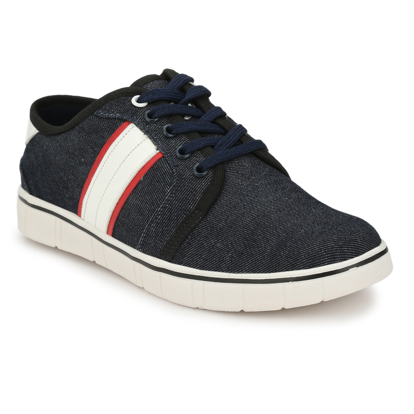 Buy Baton Men's Blue & White Lace-up Sneakers Online @ ₹499 from ShopClues