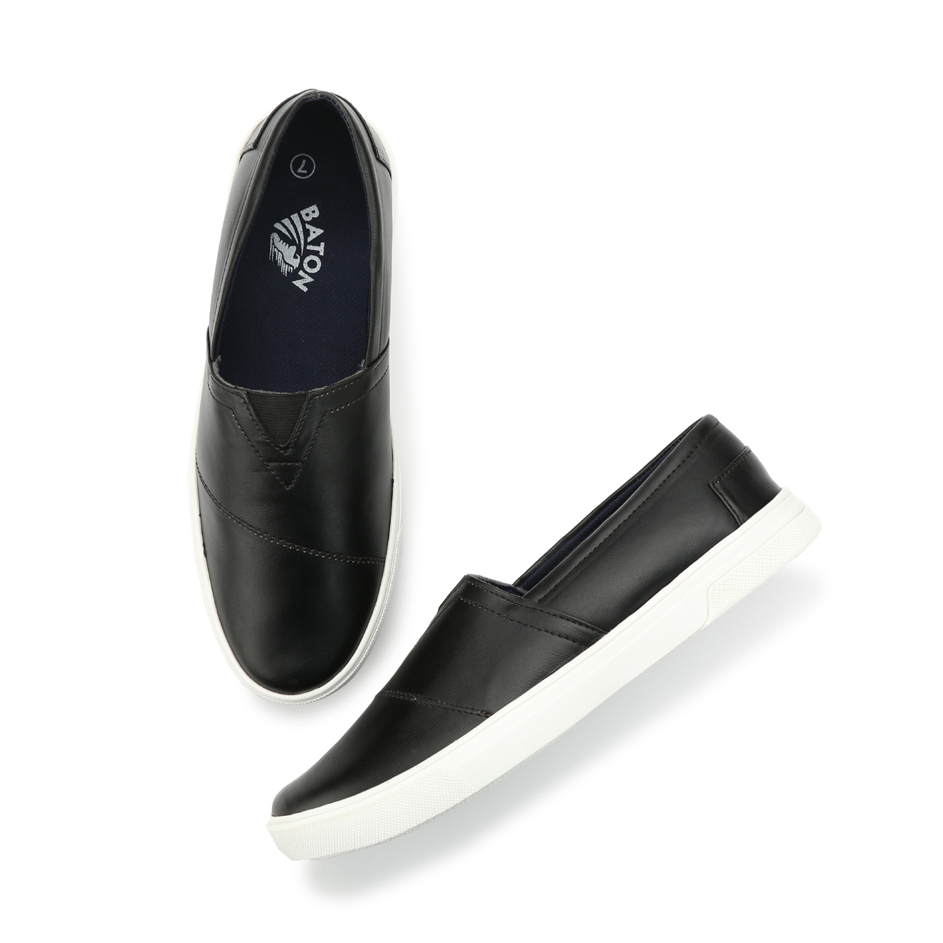 Buy Men's Black & White Slip on Loafers Online @ ₹999 from ShopClues