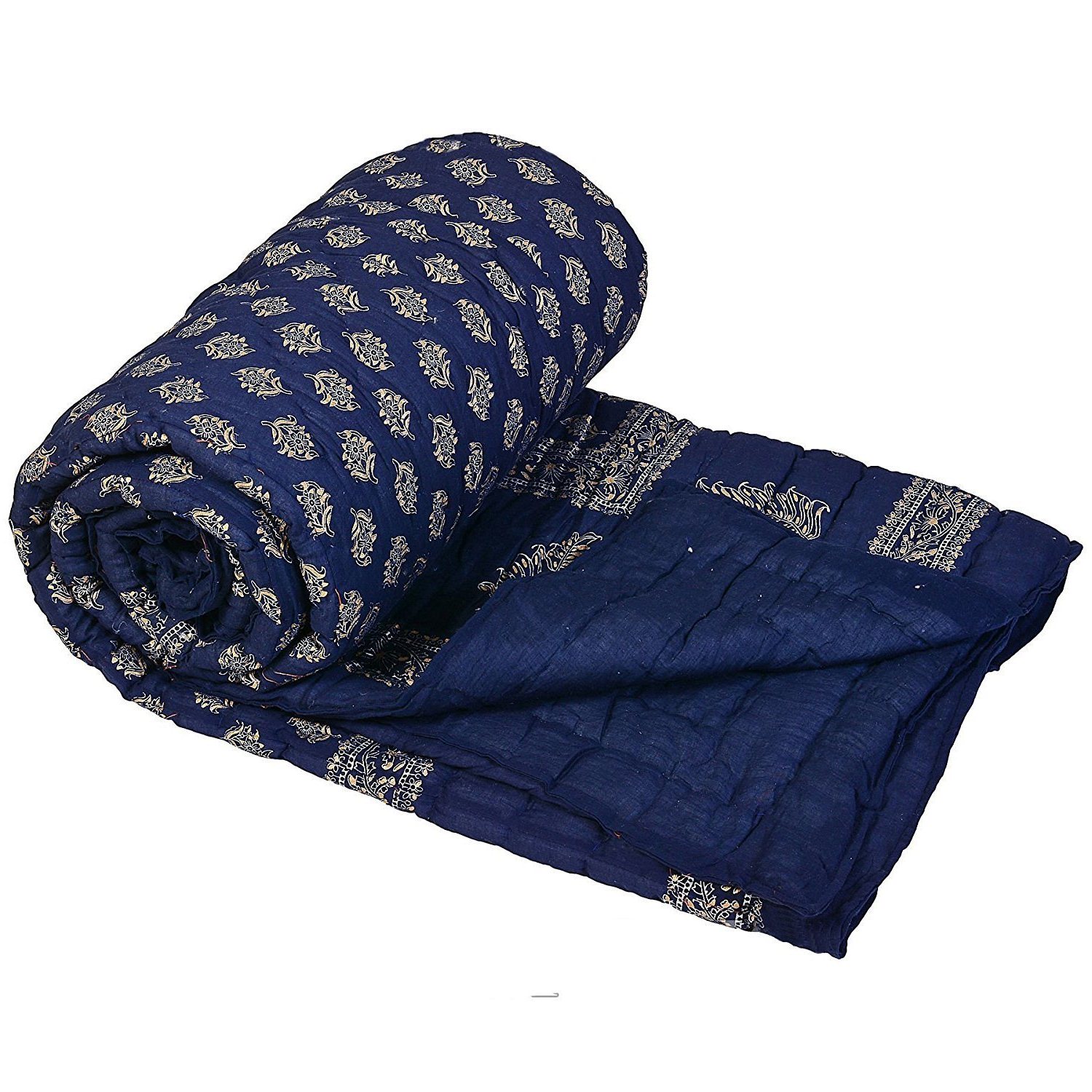 Buy Shopping store Double Bed Size Jaipuri Pure Cotton Quilt Razai Hand ...