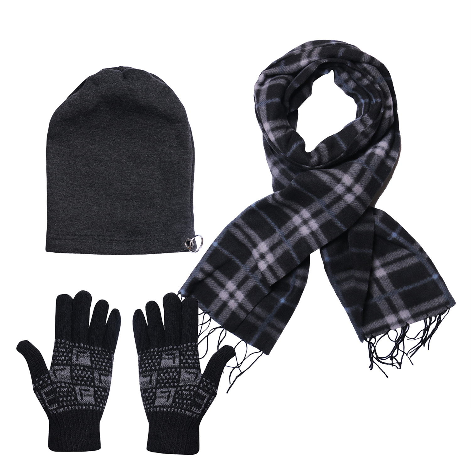 Buy Stylathon Women's Combo Of Winter Woollen Black Cap With Muffler 