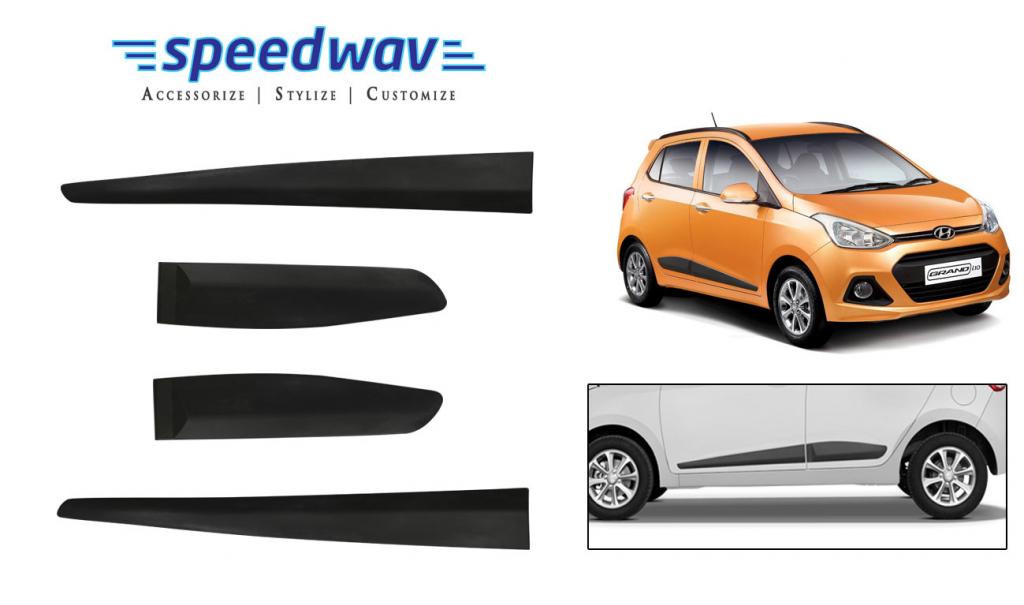 Buy Speedwav Car Original Side Beading Matt BLACK Hyundai Grand i10