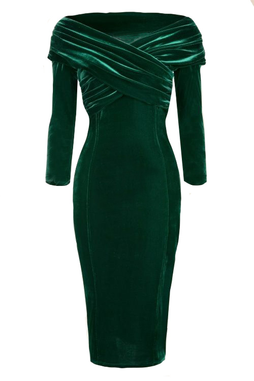 Buy Aashish Fabrics - Bottle Green Layer Velvet Women Dress Online ...