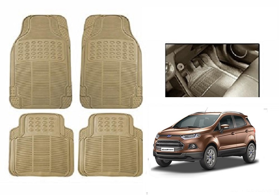 Buy Autonity Rubber Car Floor / Foot Mats Set Of 4 Beige For Ford ...