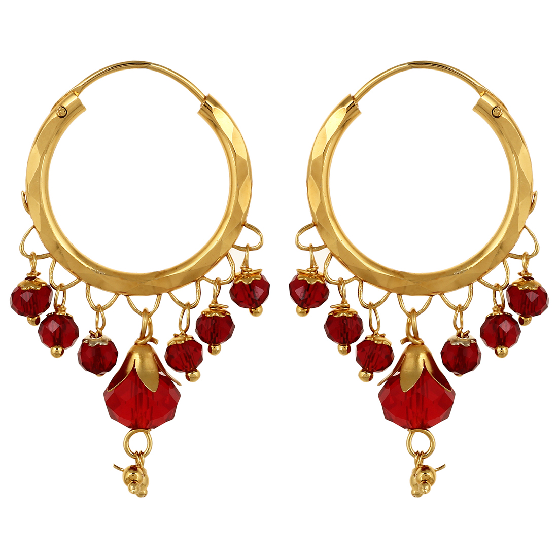 22Kt Gold Polish Cynosure Huggie Earring Gold Ethnic EverydayWorkwear by GoldNera