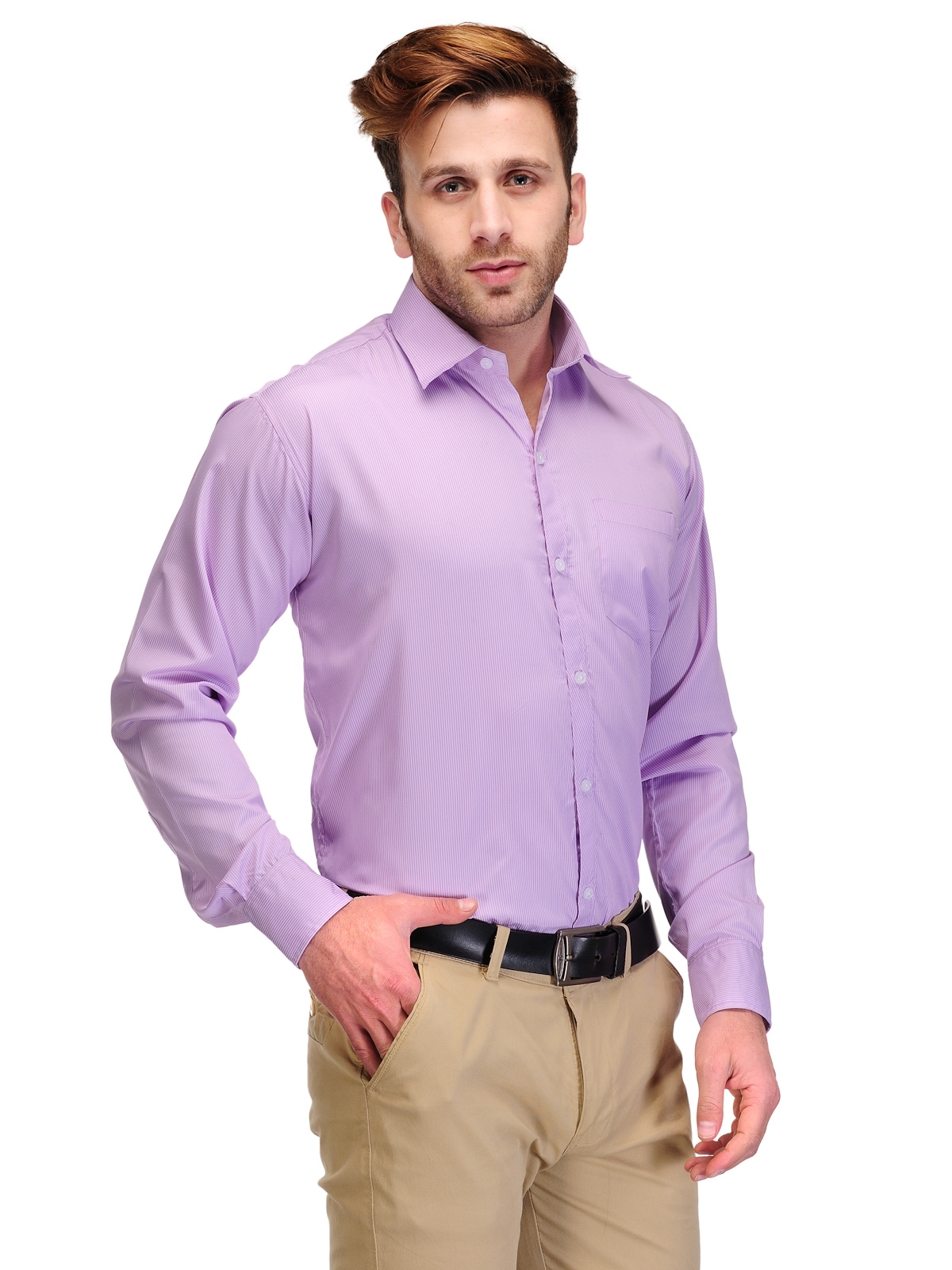 Buy Koolpals Men's Purple Solid Regular Fit Formal Shirt Online @ ₹399 ...