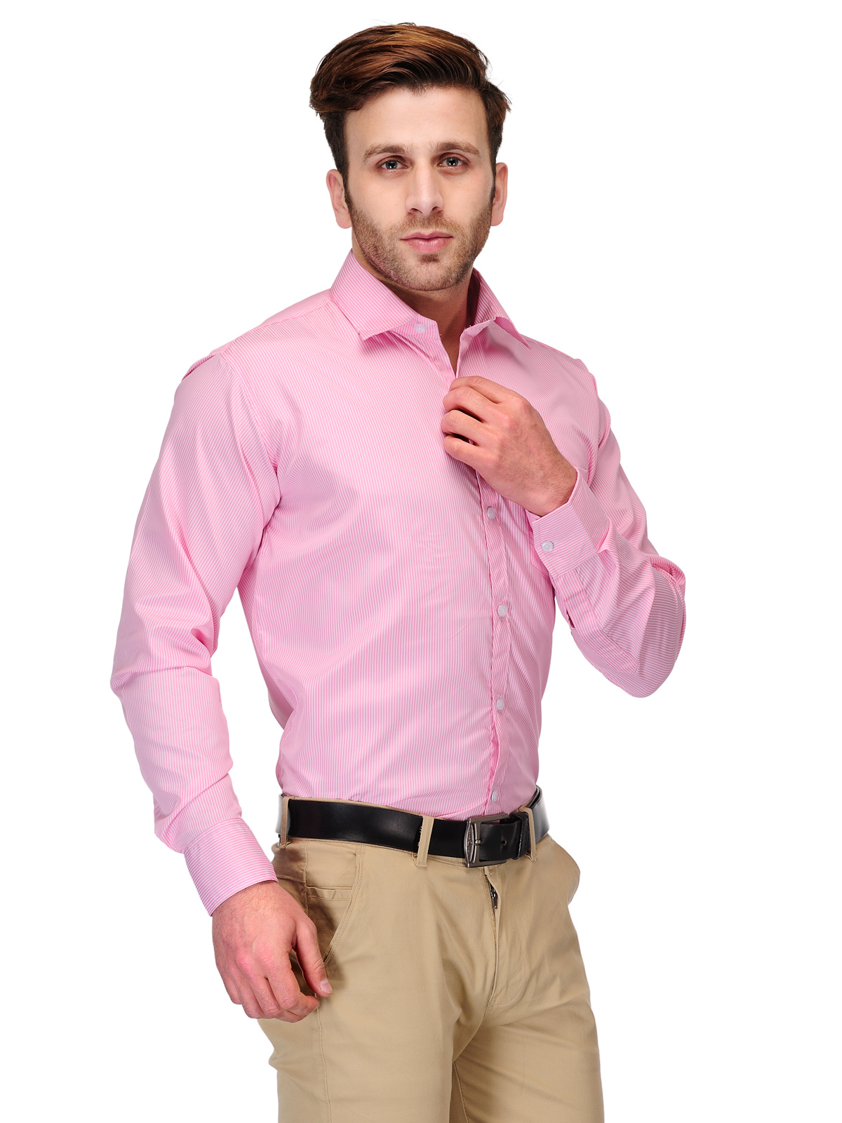 Buy Koolpals Men's Pink Solid Regular Fit Formal Shirt Online @ ₹399 ...