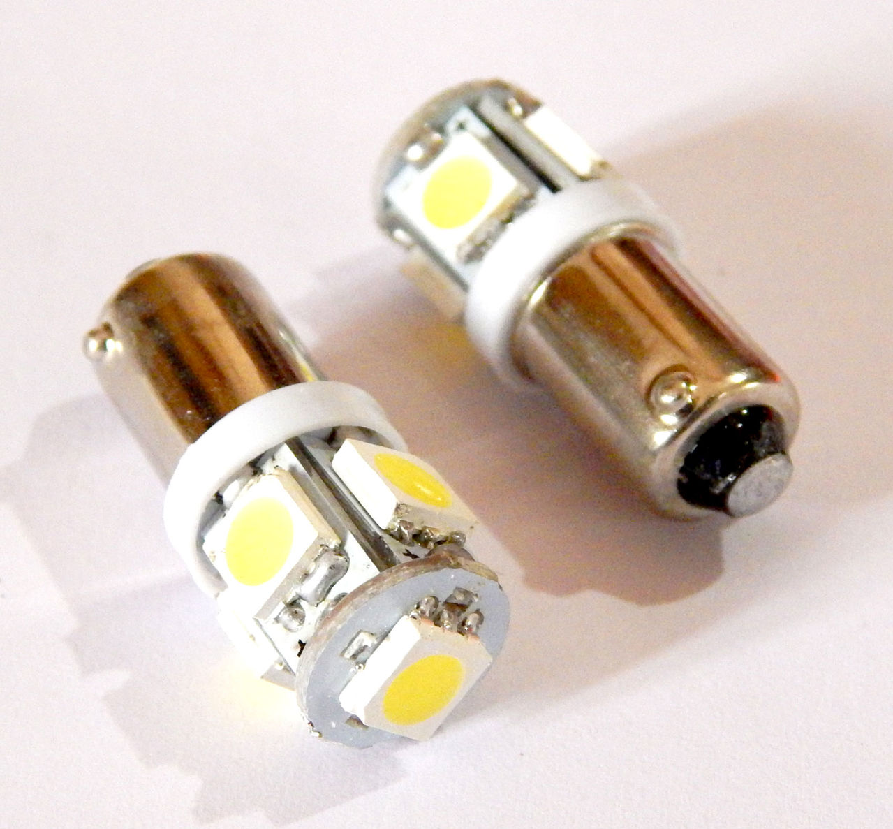 2 X 5 SMD 5050 LED Parking Light Bulbs for Royal Enfield Bullet. White ...