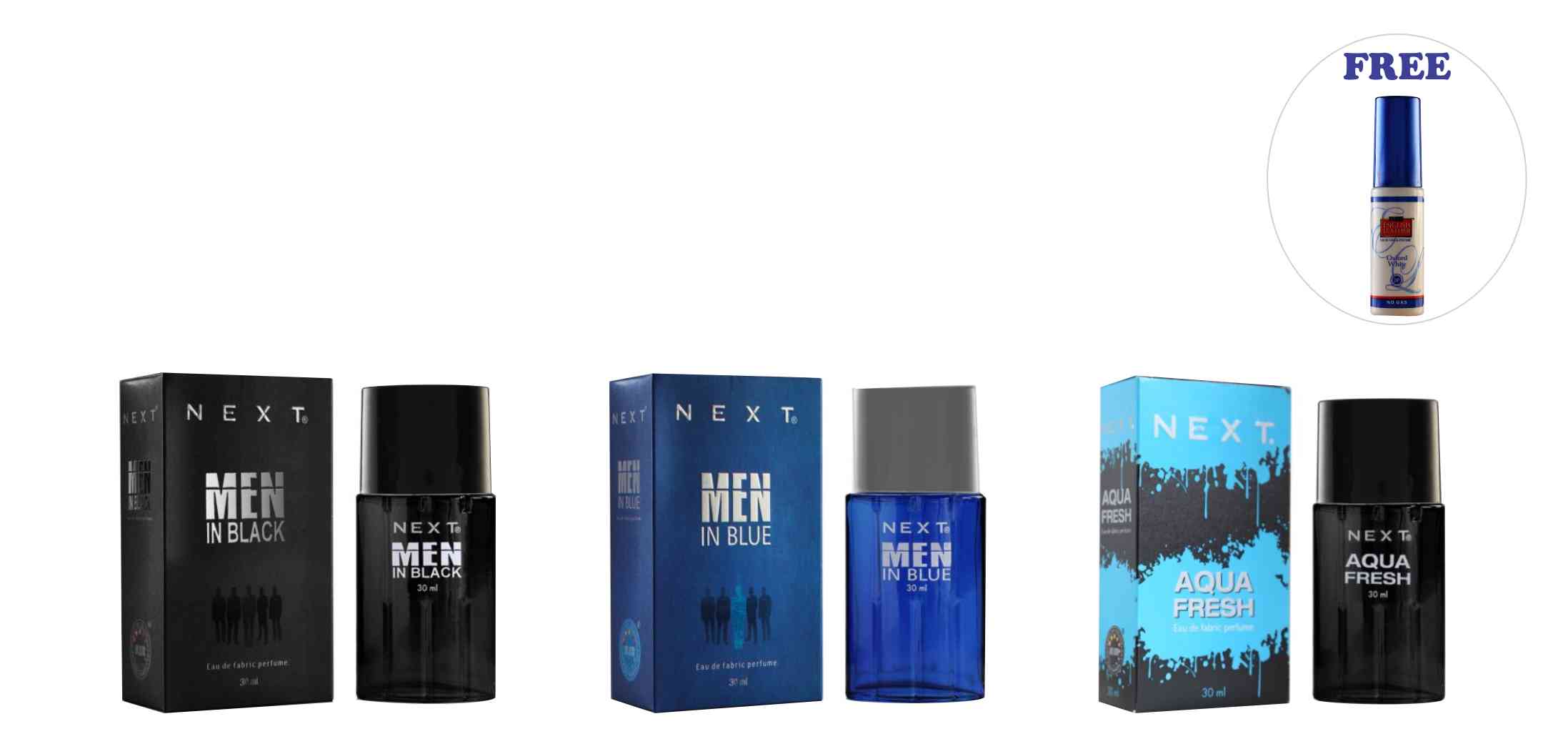 Buy NEXT-MEN IN BLUE AND MEN IN BLACK AQUA FRESH EAU DE FABRIC PERFUME ...