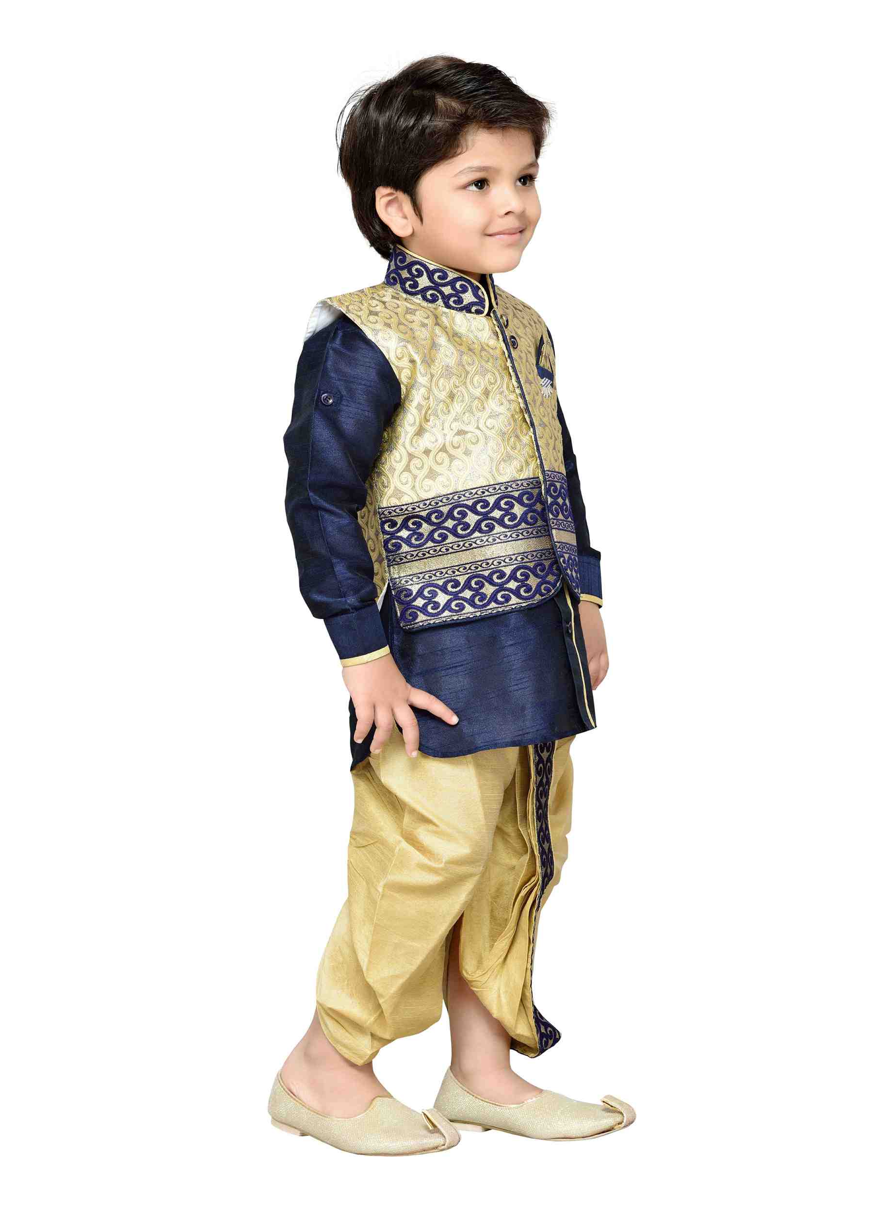 Buy AJ Dezines Kids Dhoti Kurta Waistcoat Set for Boys Online @ ₹899 ...