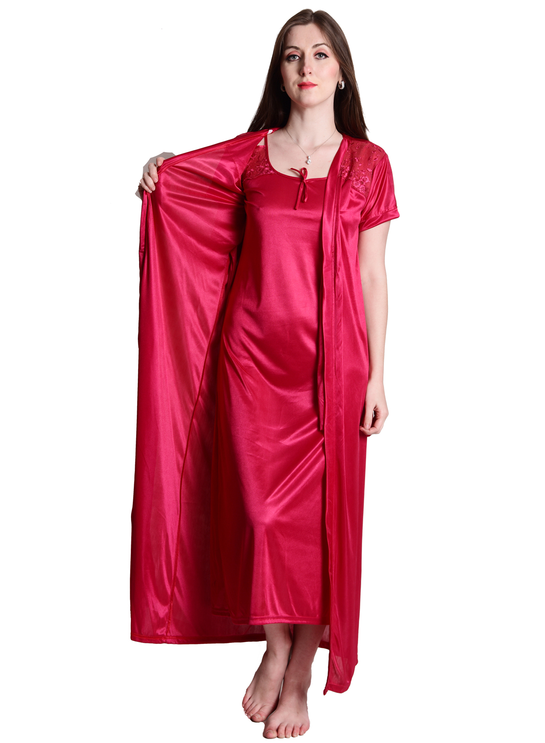 Buy Senslife women stylish satin nightwear sleepwear 2pc set night with ...