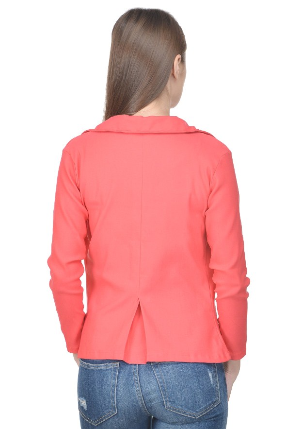 Buy Raabta Fashion Peach Semi Winter Blazer for Women Online @ ₹532 ...