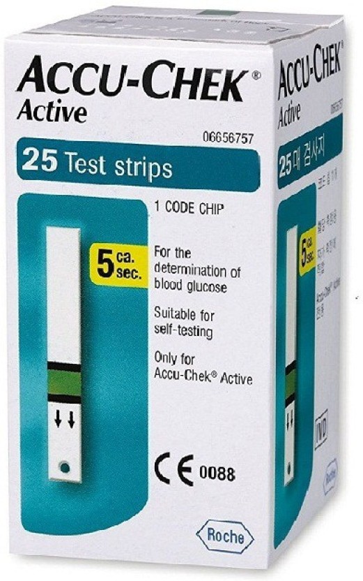 AccuChek Active Test Strip Box (25 Strips)