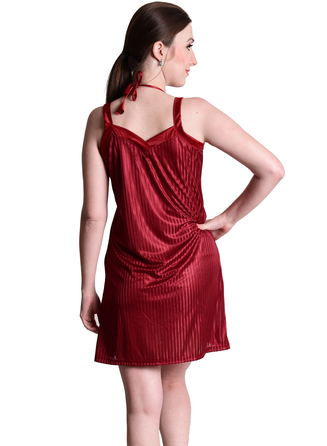Buy Senslife women satin nightwear sleepwear short nighty sl025 Online ...