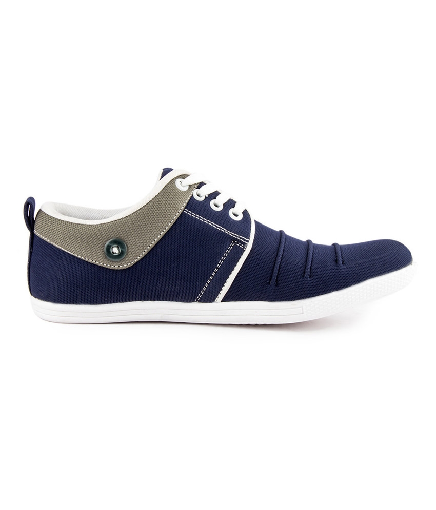 Buy Cyro Blue Canvas Air Mix Lace-up Smart Casual Shoes For Men Online ...