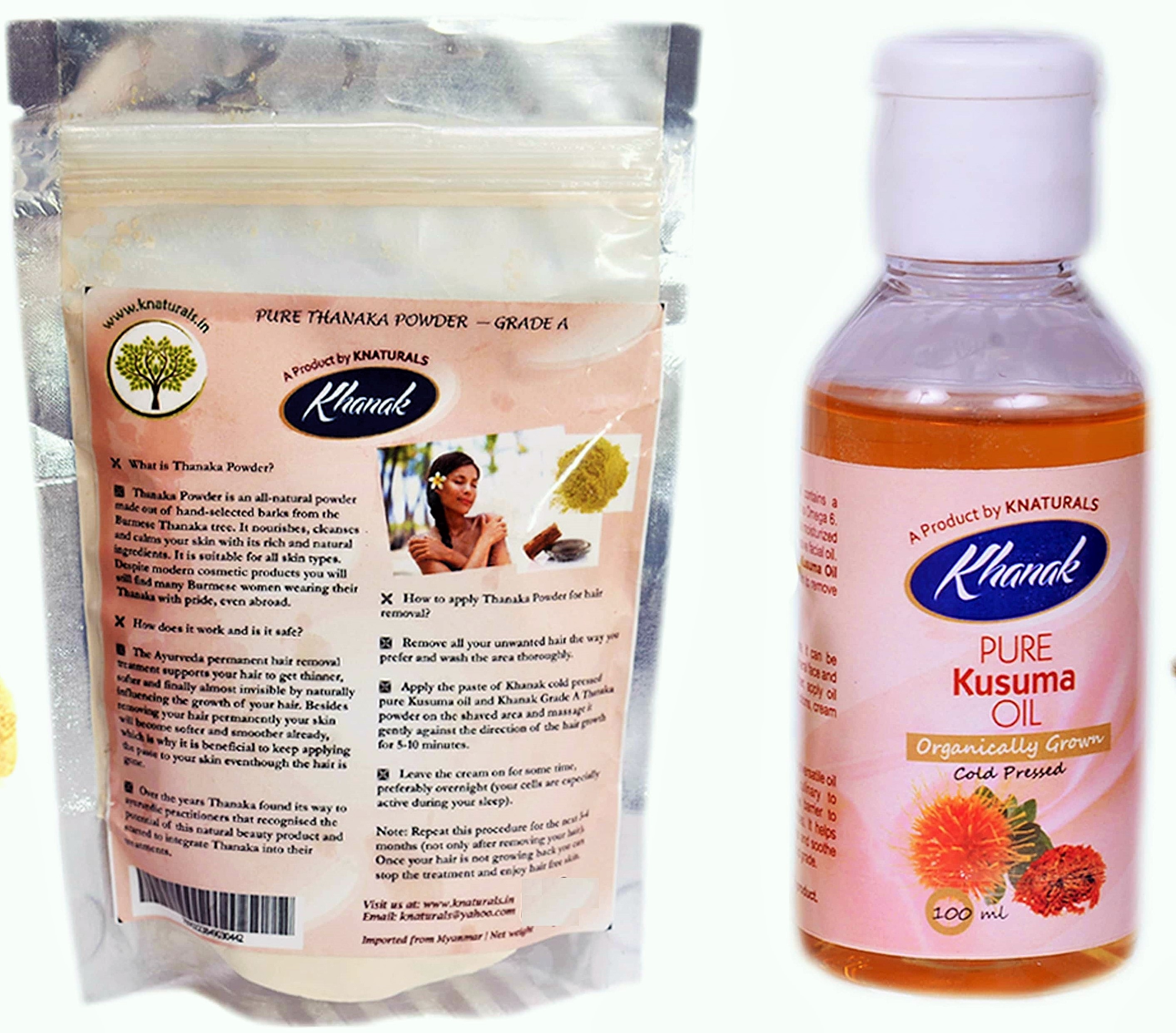 Buy KNATURALS Thanaka Powder (50 gms) Kusuma Oil (100 ml) for hair
