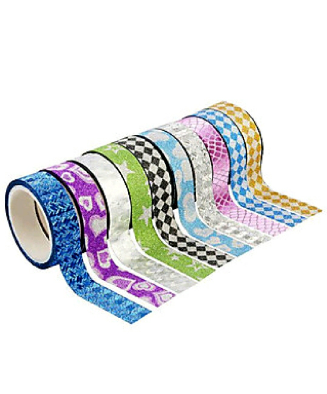 Buy Colourful Decorative Adhesive Glitter Tape Roll - 10 Rolls Online ...