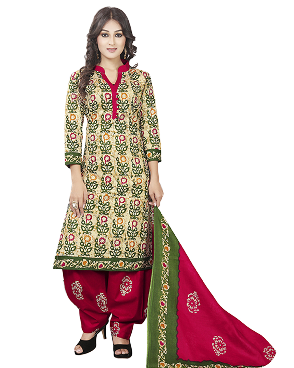 Elegant Printed Crepe Dress Material for Women main image 0