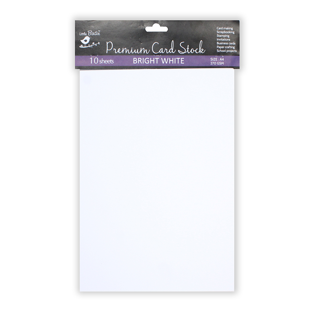 Buy Cardstock A4 , 270 gsm, 10 sheets Bright White, scrapbooking, card making embossing Online