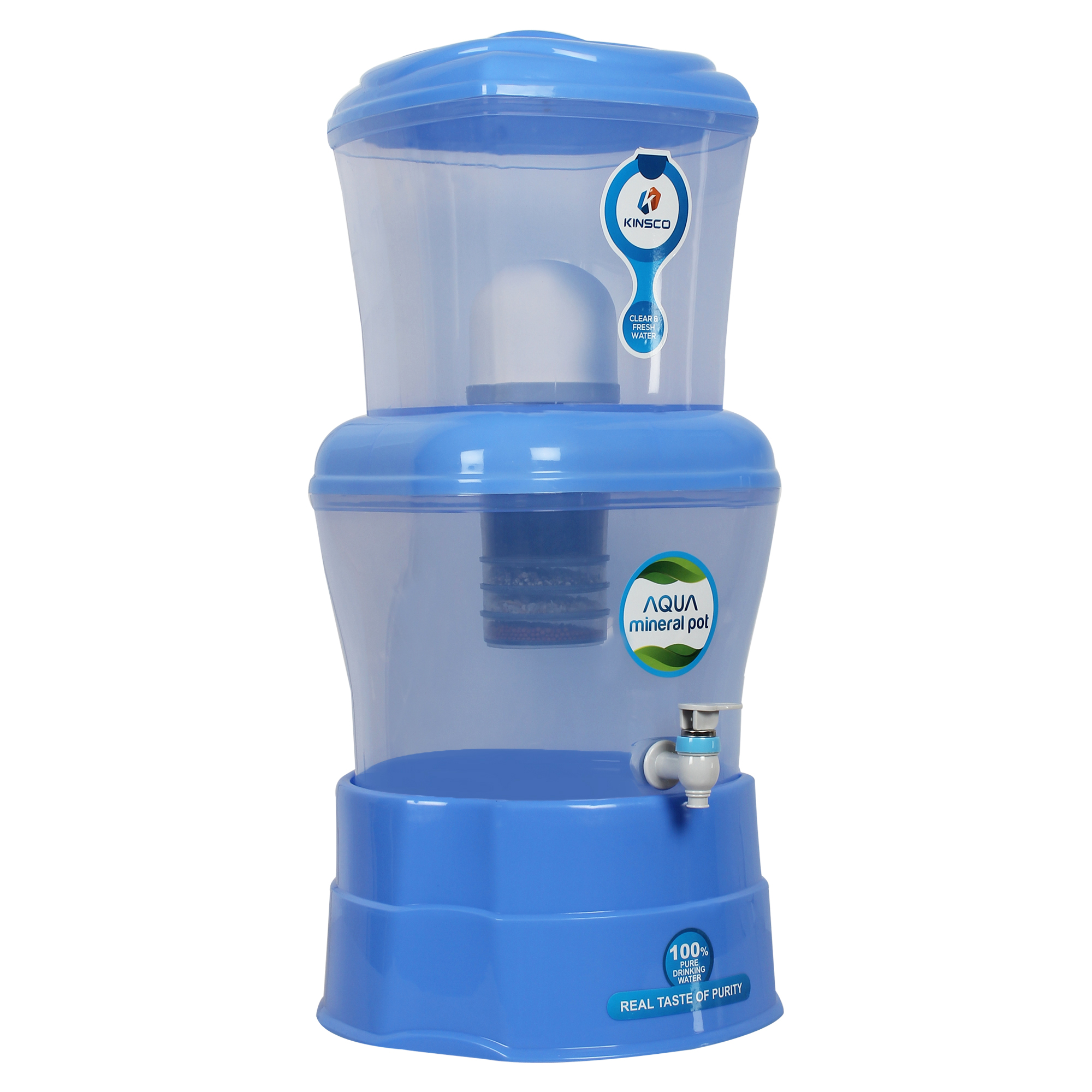 Buy Kinsco Aqua Mineral Pot 16 L Gravity Water Purifier (White And Blue