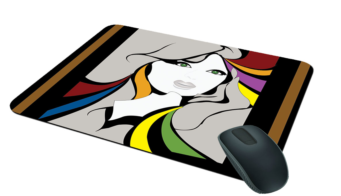 Buy Girl Face 2 Illustrated Mouse Pad Online ₹249 from ShopClues