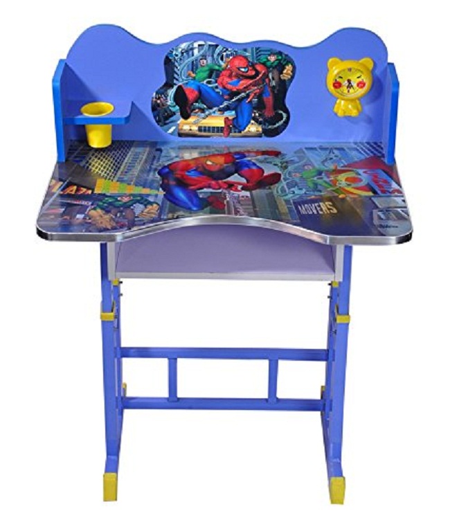 Buy KIDS STUDY TABLE AND CHAIR SET (ADJUSTABLE) WOODEN SPIDERMAN Online
