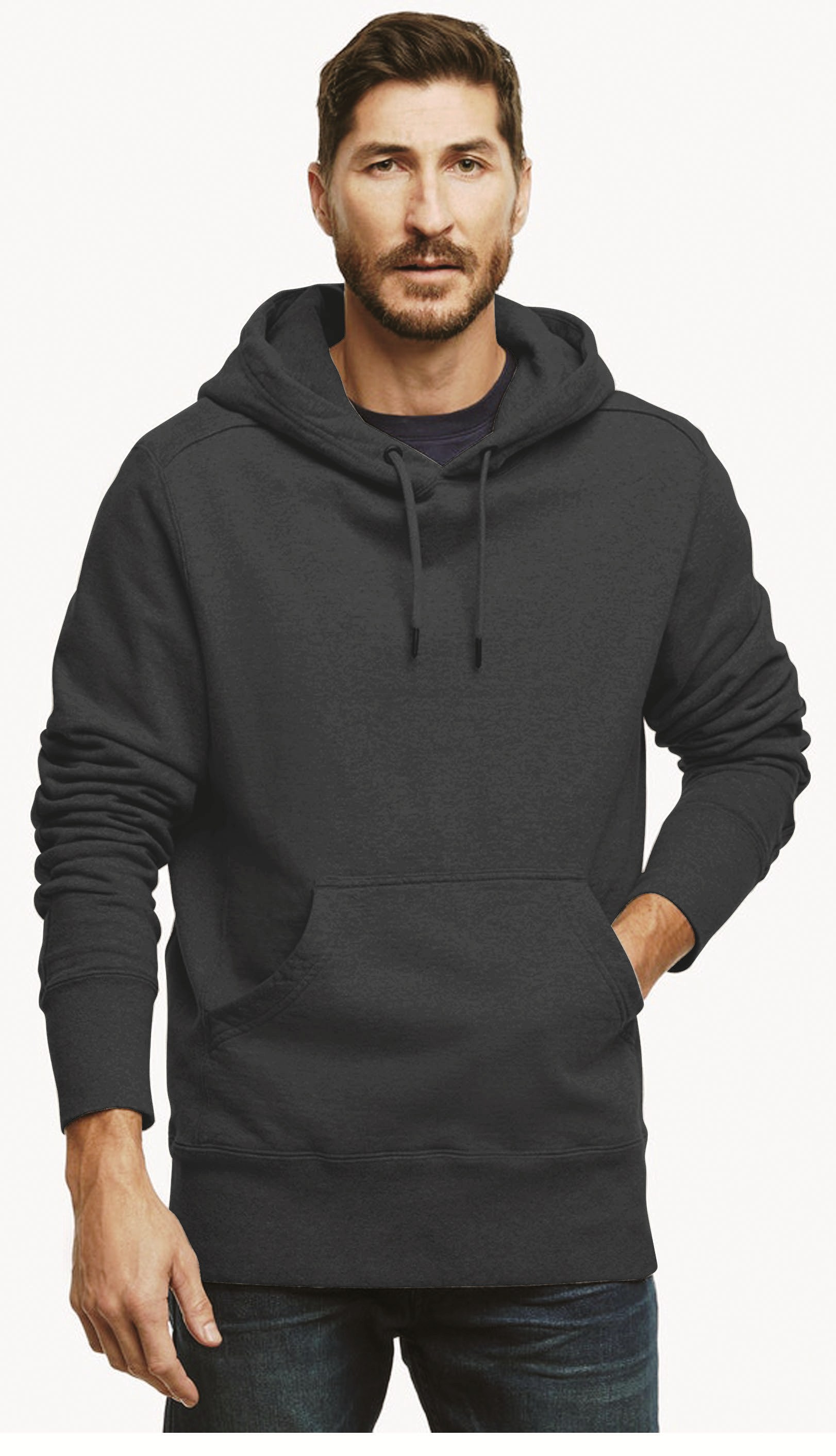 Buy Fab69 Men's Full Sleeve Charcoal Melange Colour Cotton Hoodies with ...