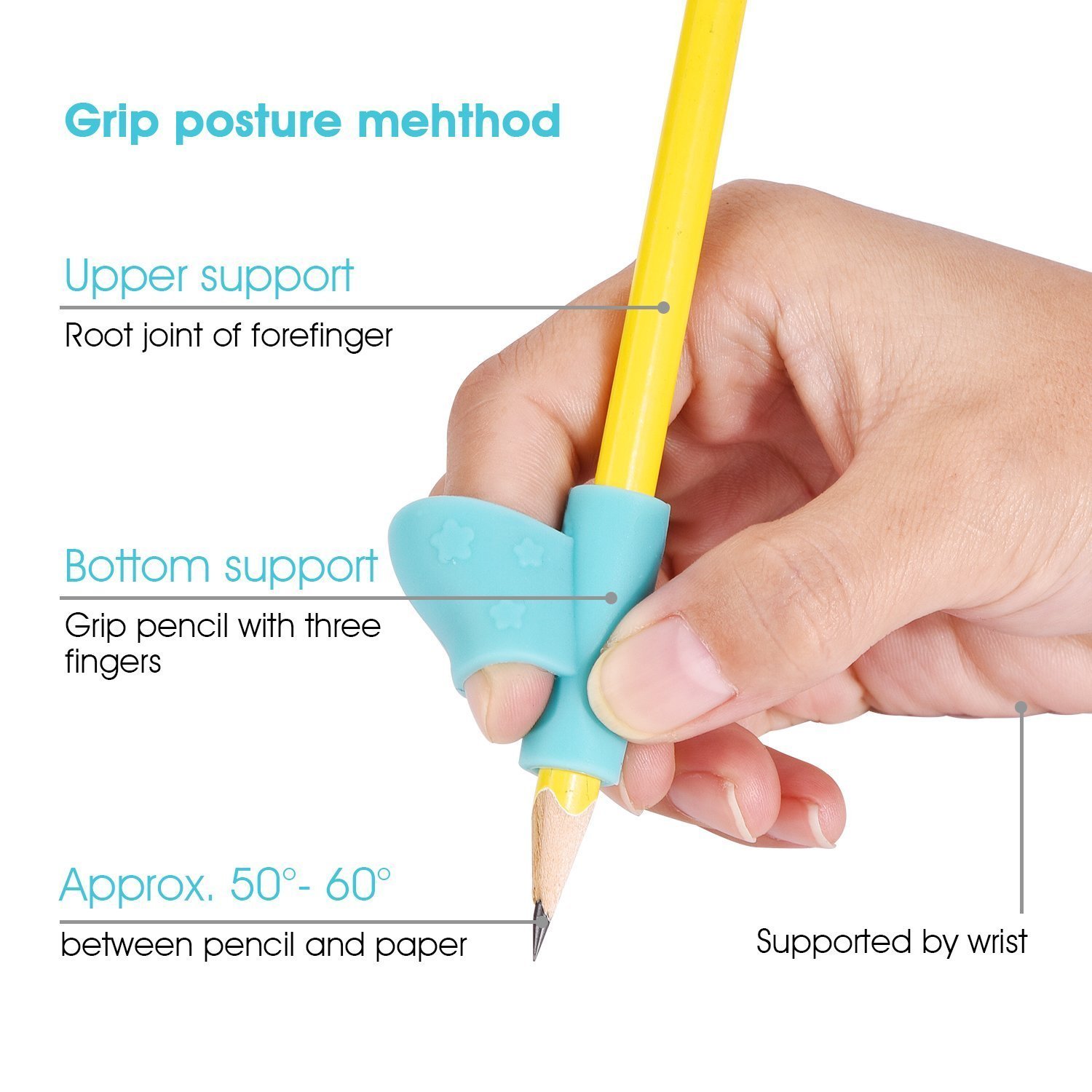 Buy Aeoss 3pcs Set Pencil Grips Silicone Ergonomic Writing Claw Aid Flower Handle Style Pencils