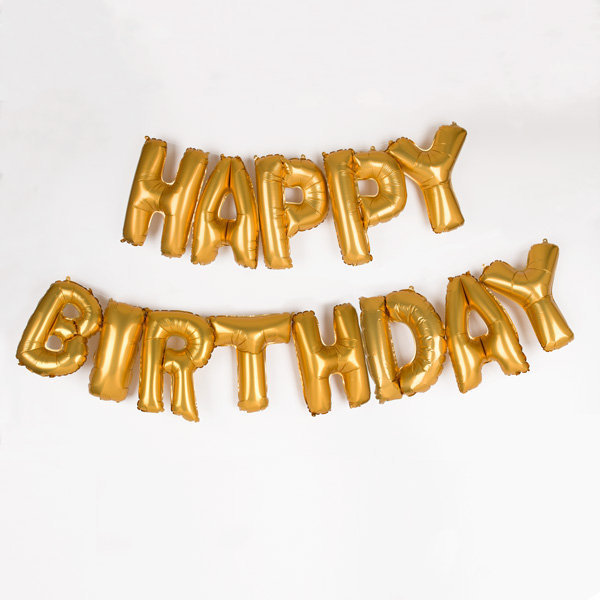 Buy Happy Birthday Balloon Letters Golden 13 Letters Size 16 Online ...