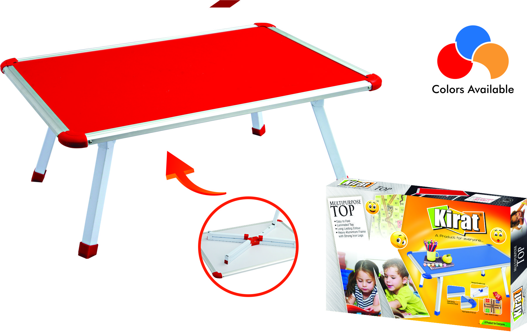 Buy Kirat Solid Metal Base Small Size Multipurpose Table (Color May