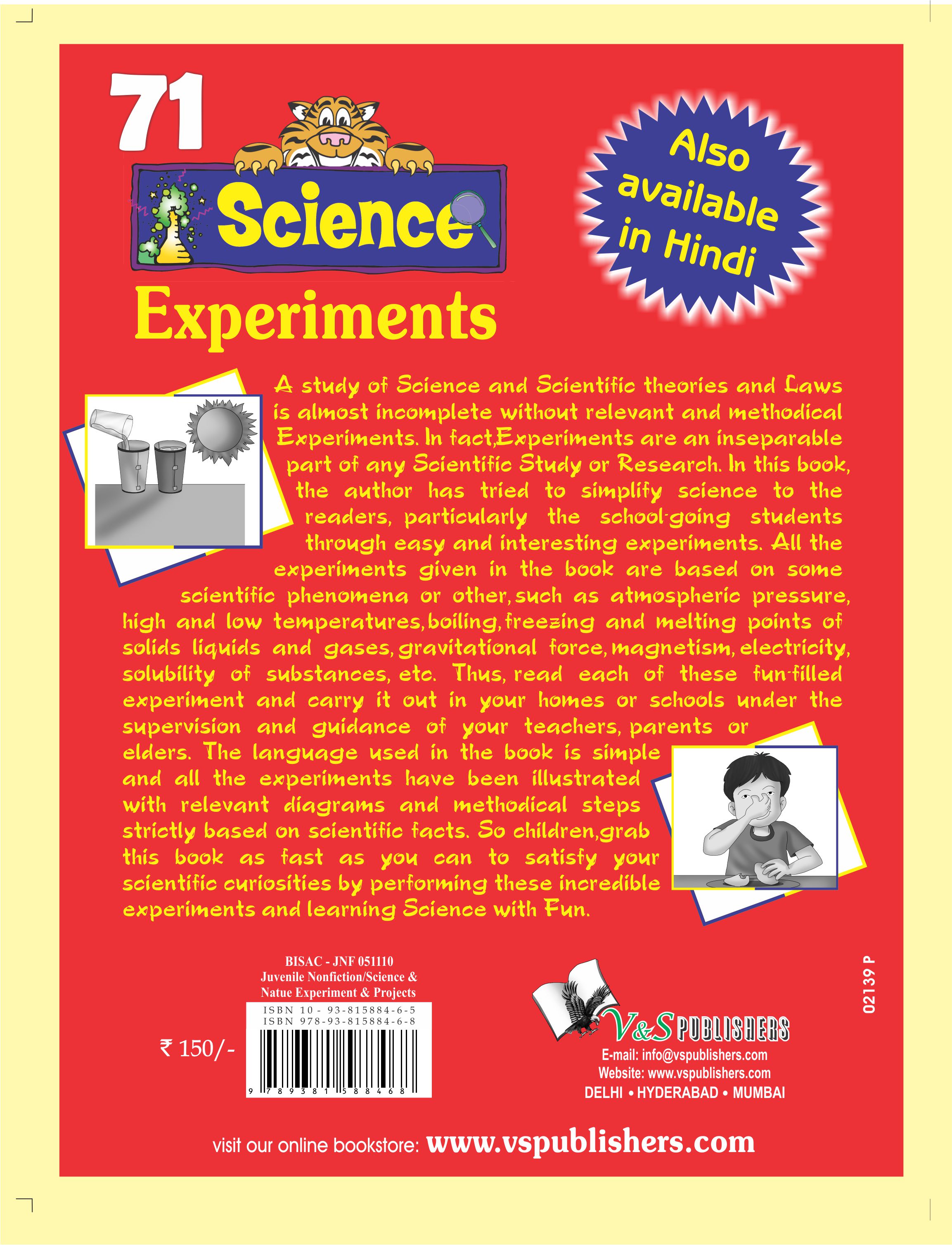 Buy 71 SCIENCE EXPERIMENTS Online ₹180 from ShopClues