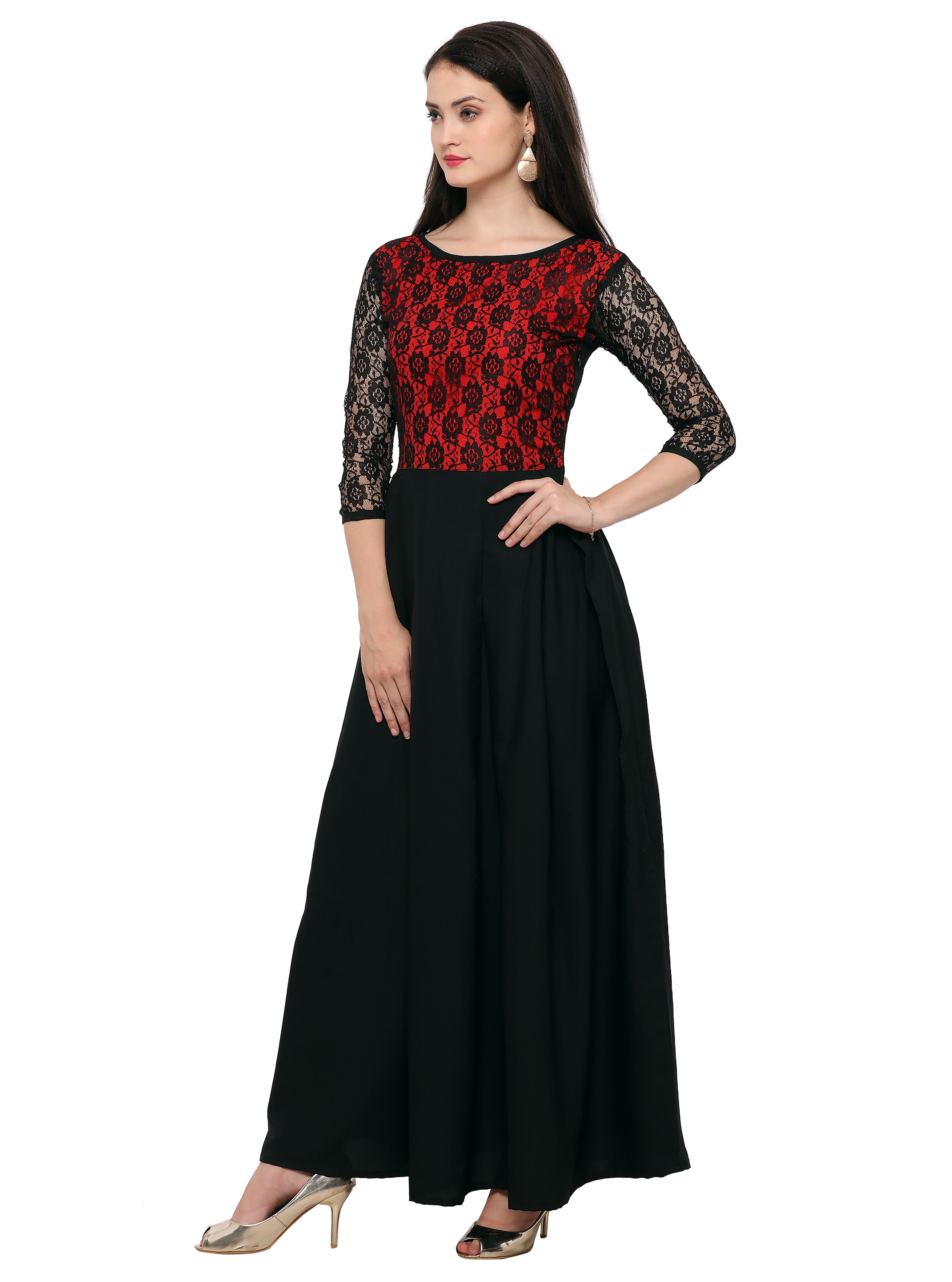 Buy Women's Maxi Red Dress Online @ ₹699 from ShopClues