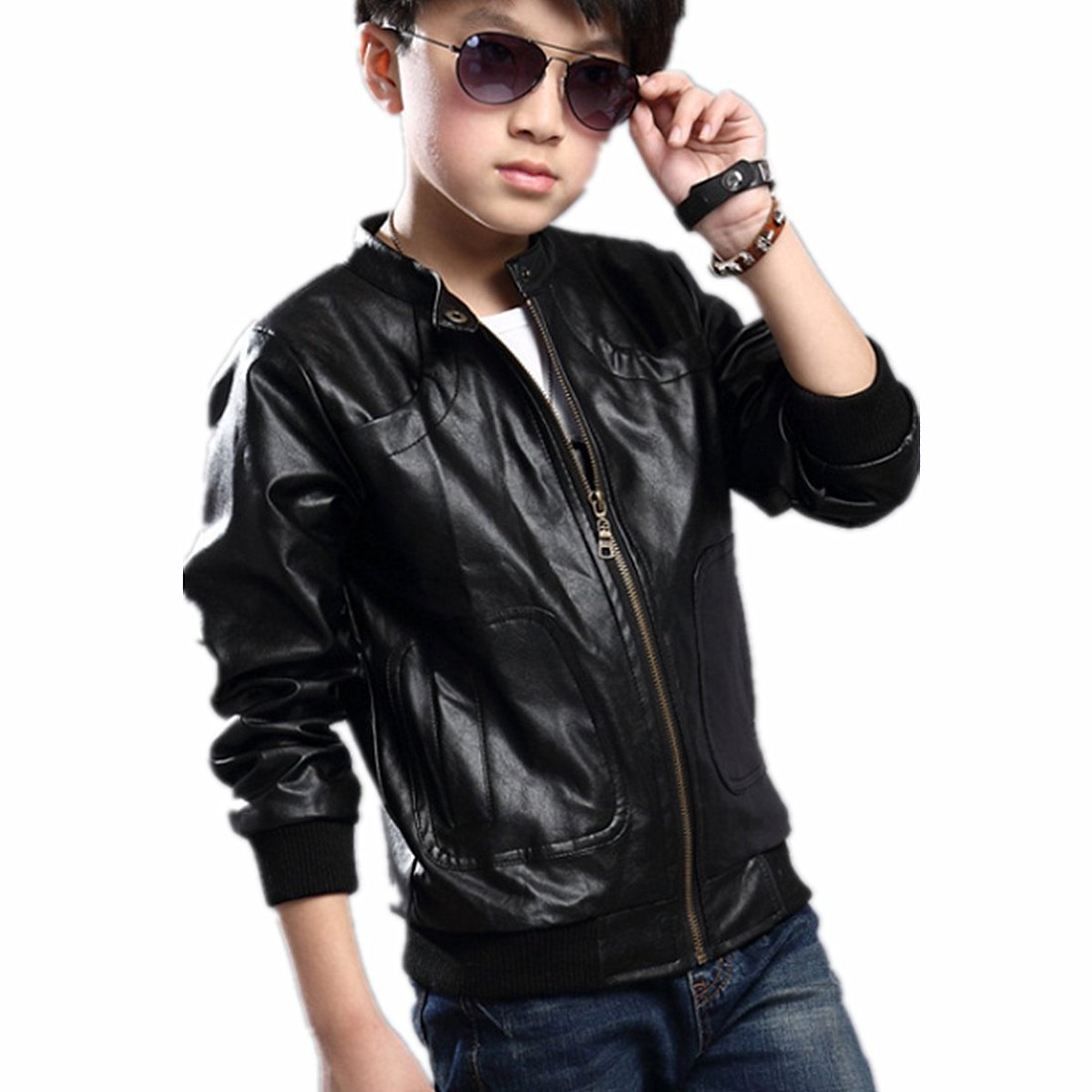 Buy Pari Prince Kids Black Leather Jacket Online @ ₹899 from ShopClues