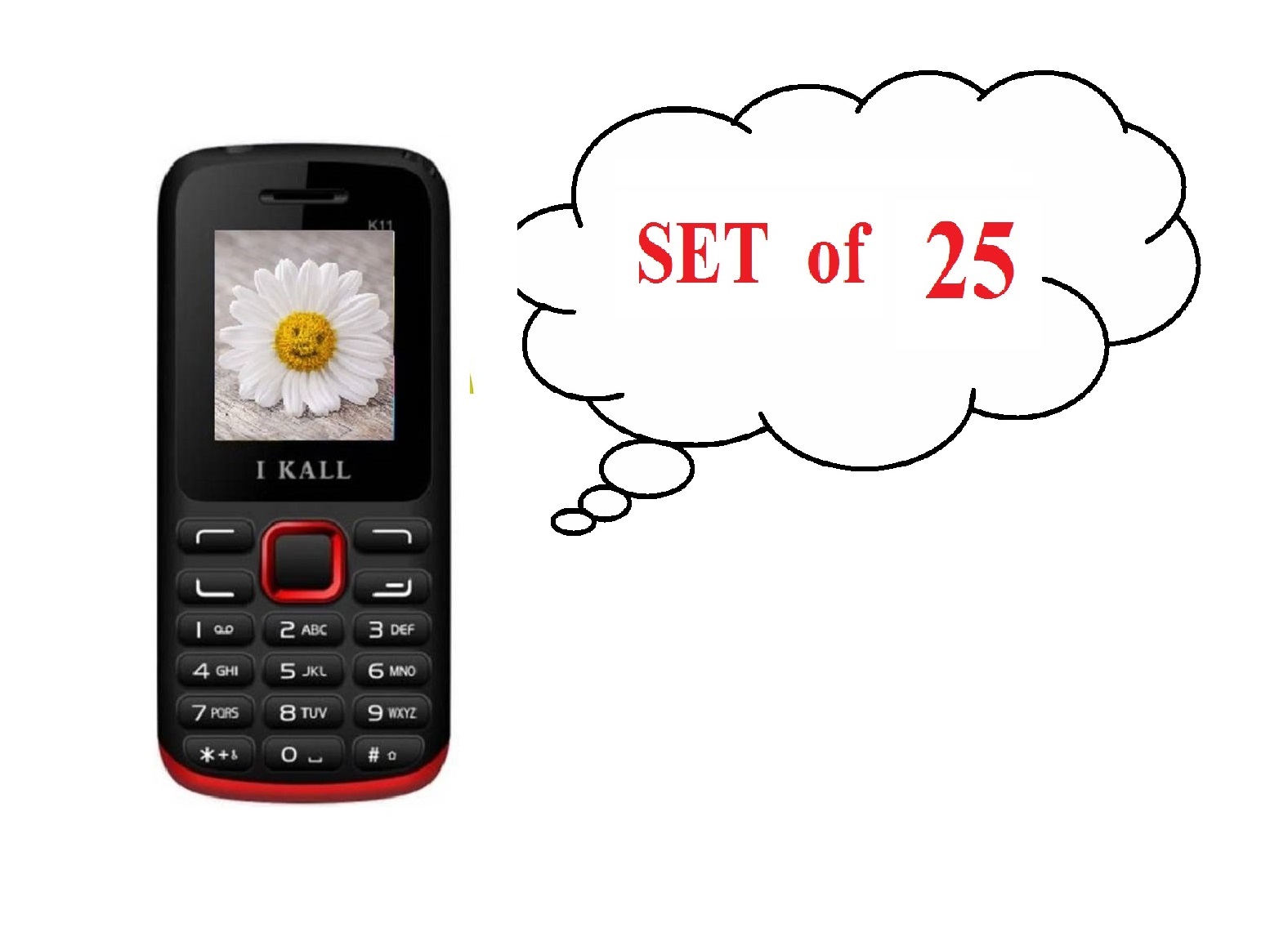 Buy Set of 25 IKall K11 18 Inch Dual Sim 800mAh Battery Made In India ...