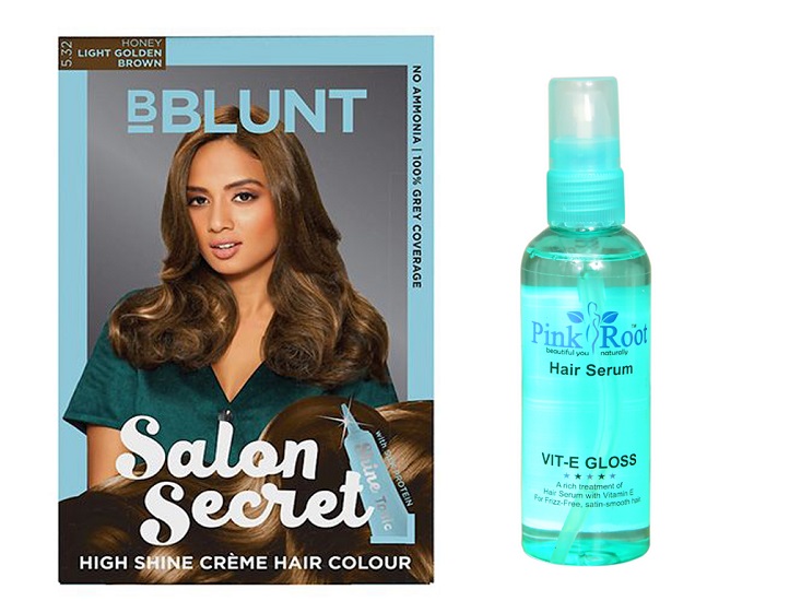 Buy BBLUNT Honey Light Golden Brown No. 5.32 100gm and Pink Root Hair