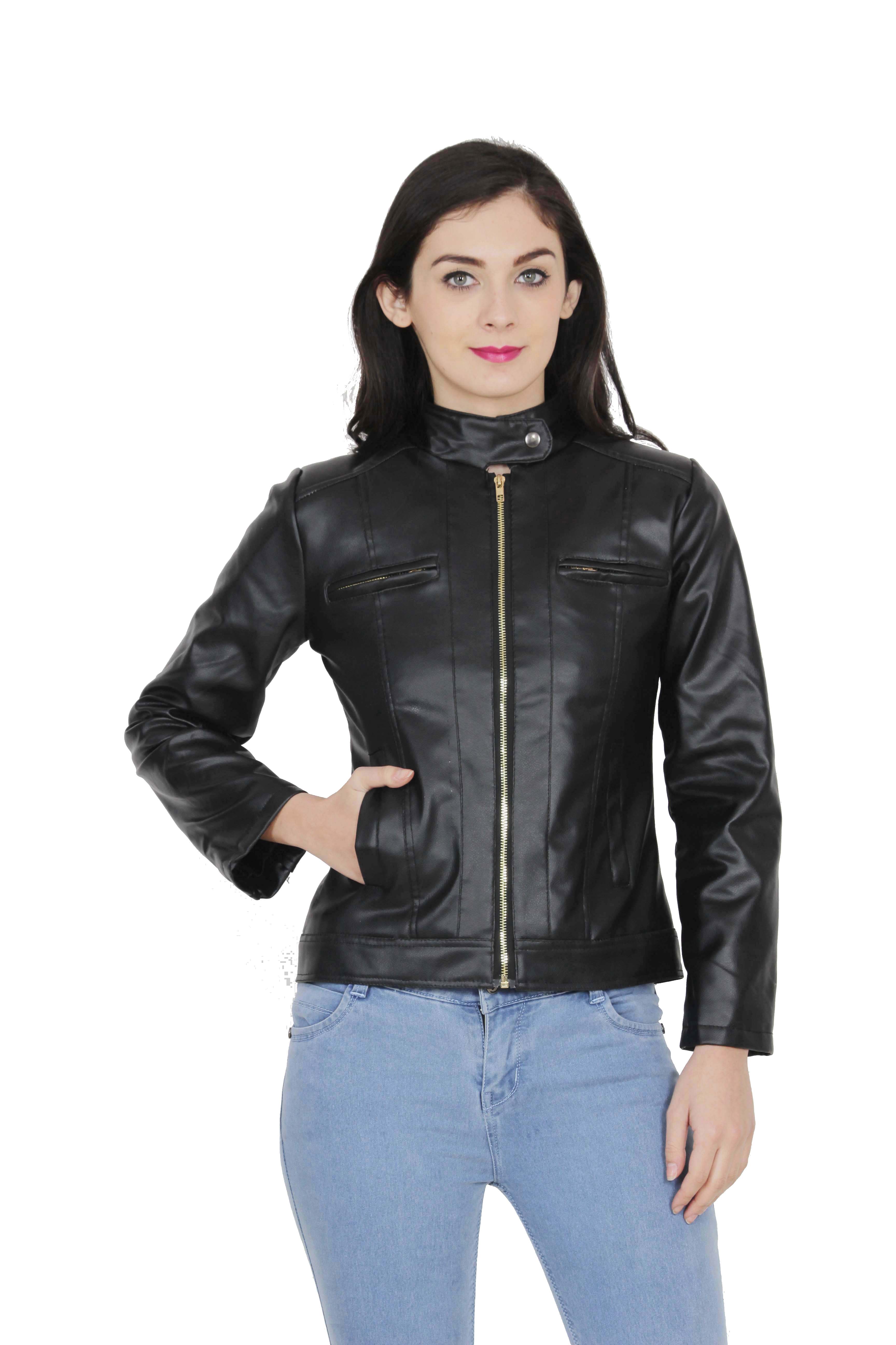 Buy Bona Black Faux Leather Jackets For Womens Online @ ₹1099 from ...