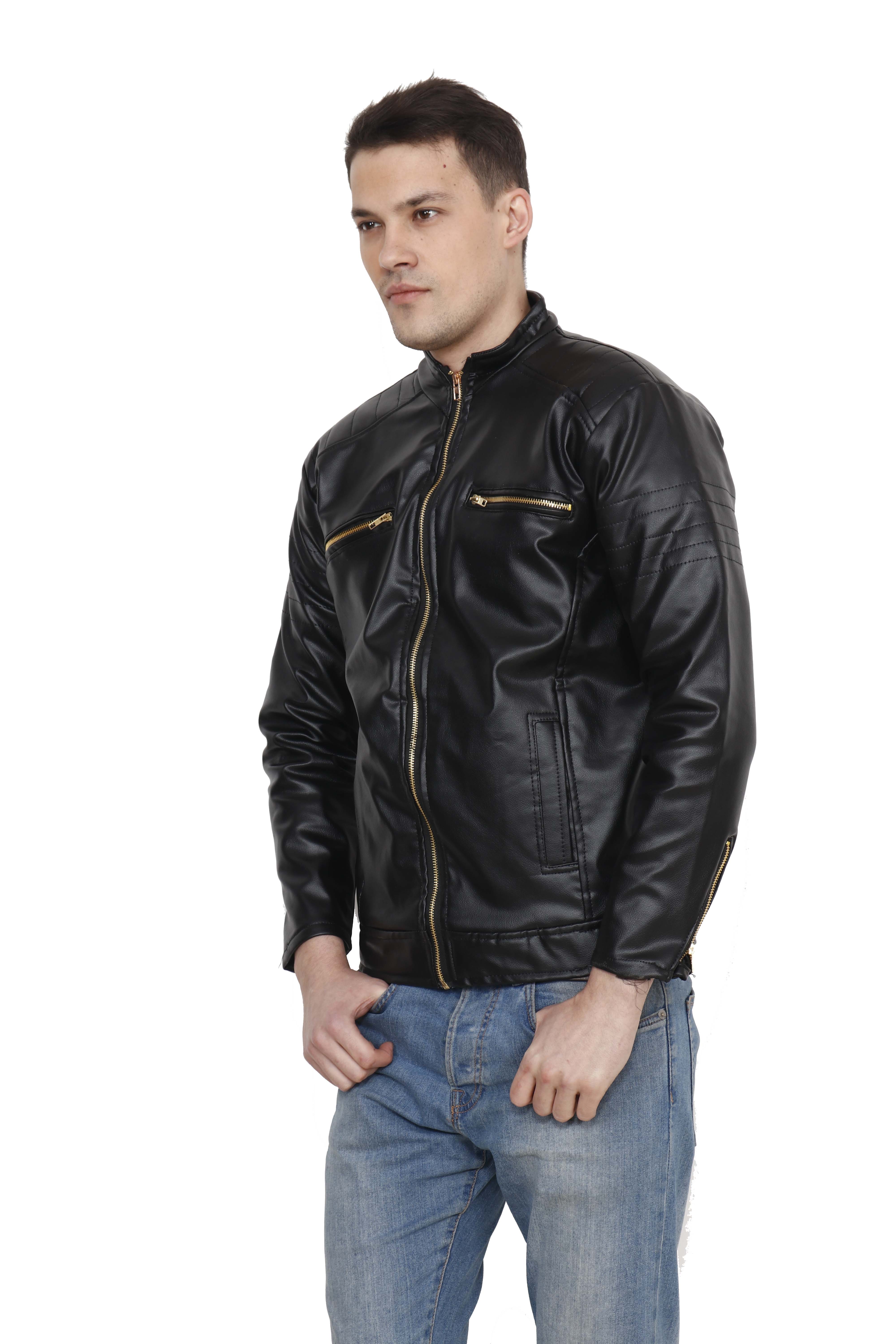 Buy Bona Black Leather Jackets For Mens Online @ ₹1499 from ShopClues