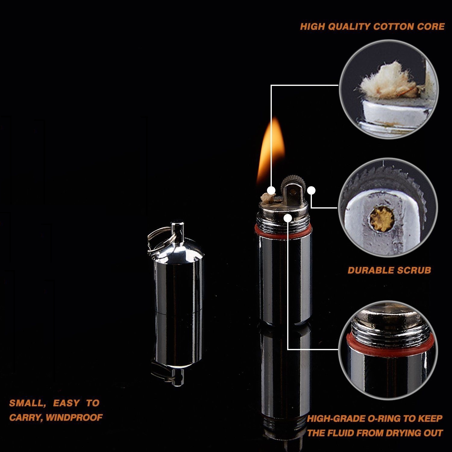 Buy Zippo Style Lighter Waterproof Fire Starter Match Survival tool Camping Hiking Cigarette