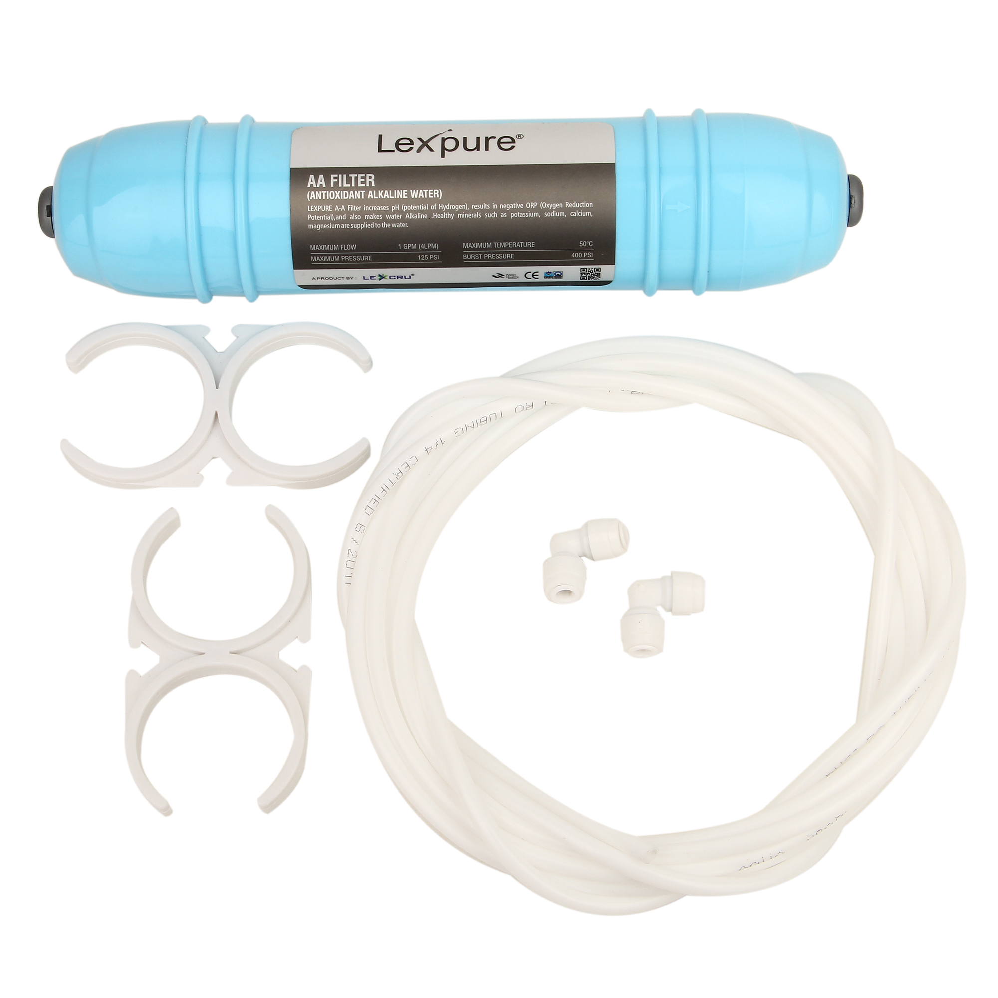 Buy Lexpure Antioxidant Alkaline Water Filter with XClamp, Elbow