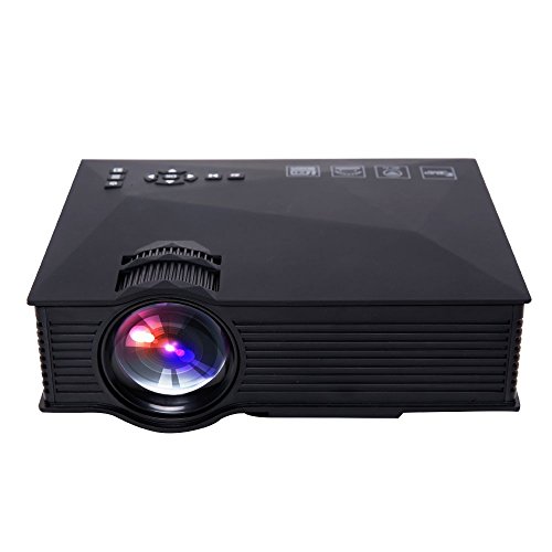 DeepLee Wireless WIFI Mini Portable LED LCD Video Projector Home Cinema Theater 800x480 1200 lumen support PC XBOX PS3 PS4 DVD TV BOX with VGA USB SD AV HDMI Miracast Airplay DLNA Pocket Projector