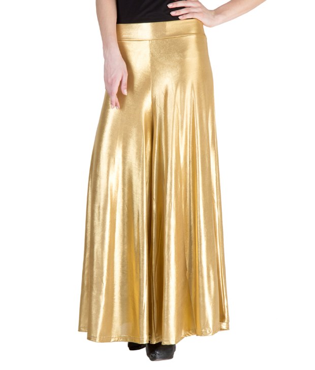 Buy BuyNewTrend Gold Shimmer Palazzo For Women Online - Get 73% Off
