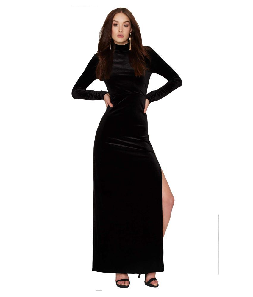 Buy Aashish Fabrics - Black Velvet Maxi Women Dress Online @ ₹899 from ...