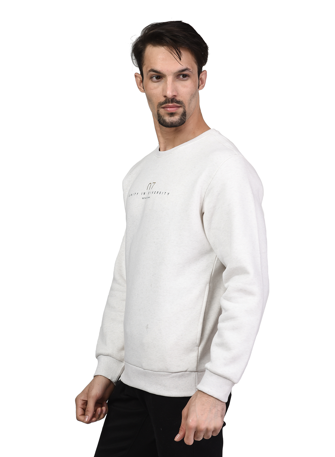 Buy Octave Men's White Melange Sweatshirt Online @ ₹1014 from ShopClues
