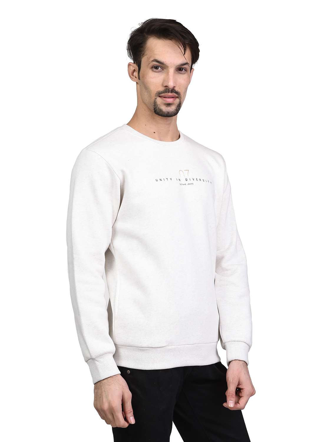Buy Octave Men's White Melange Sweatshirt Online @ ₹1014 from ShopClues