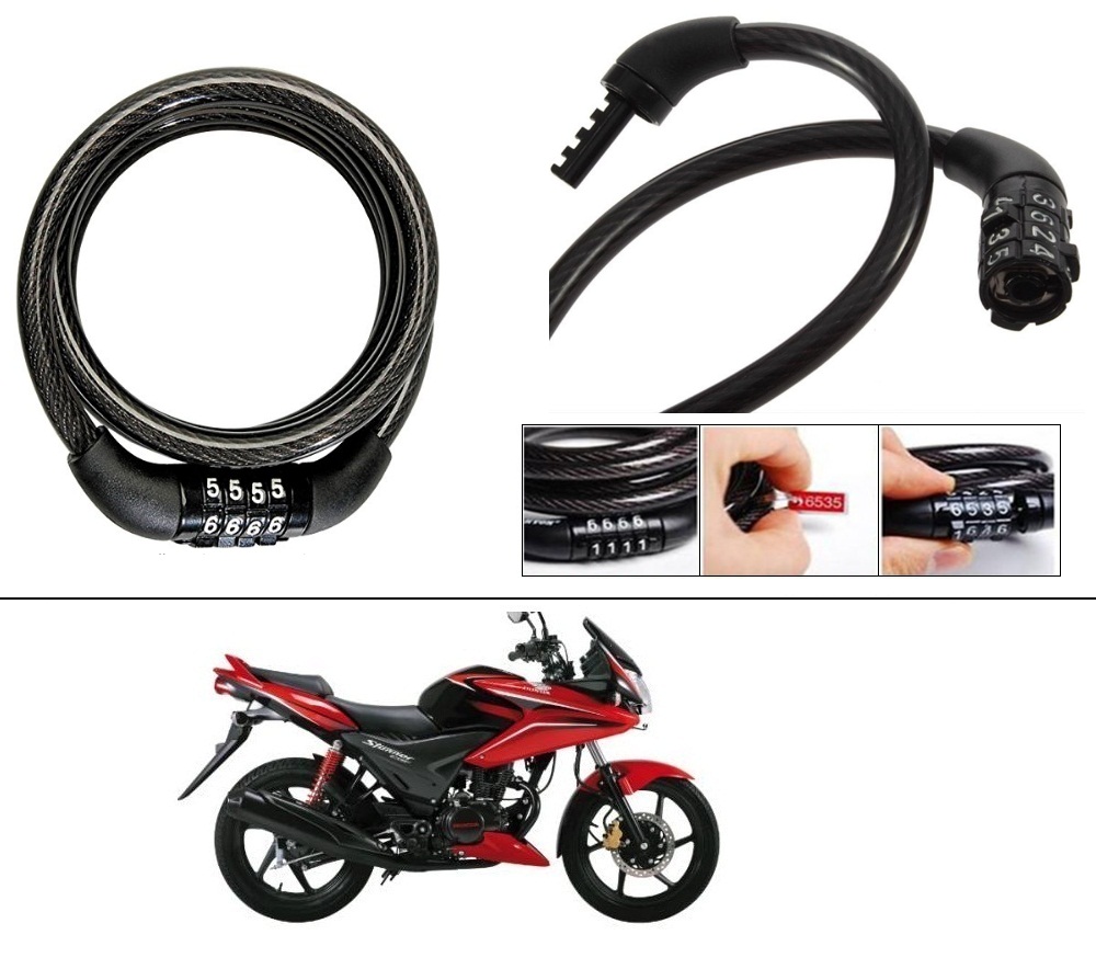 Buy AutoStark 4 Digit Number Lock Bike Helmet Lock / Steel Cable Lock