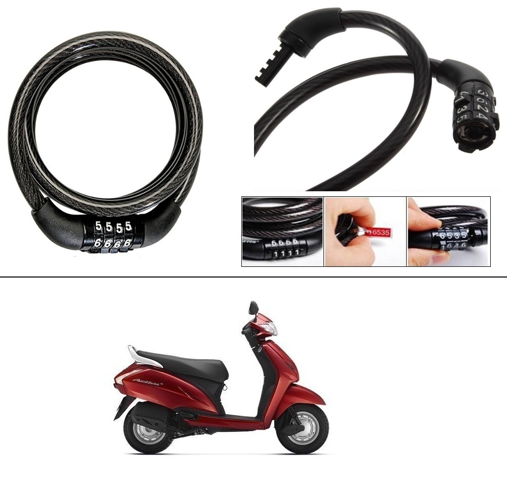 Buy AutoStark 4 Digit Number Lock Bike Helmet Lock / Steel Cable Lock