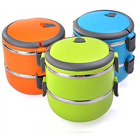 Buy 2 Layer Lunch Box Picnic Food Container Tiffin Hot Box Vacuum ...