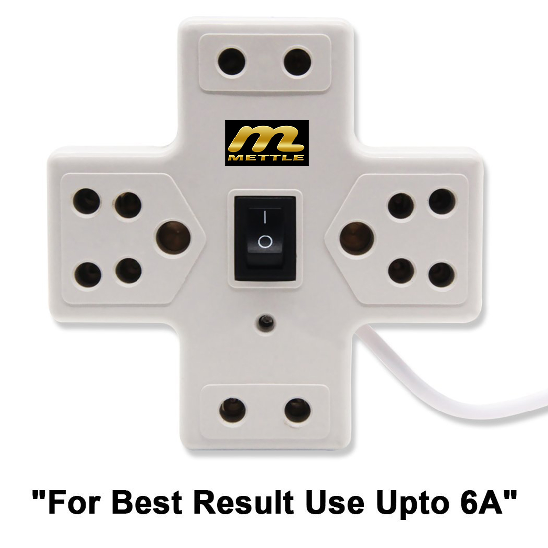 Buy Mettle Extension Board 6 Amp 4 Plug Point with Master Switch, LED