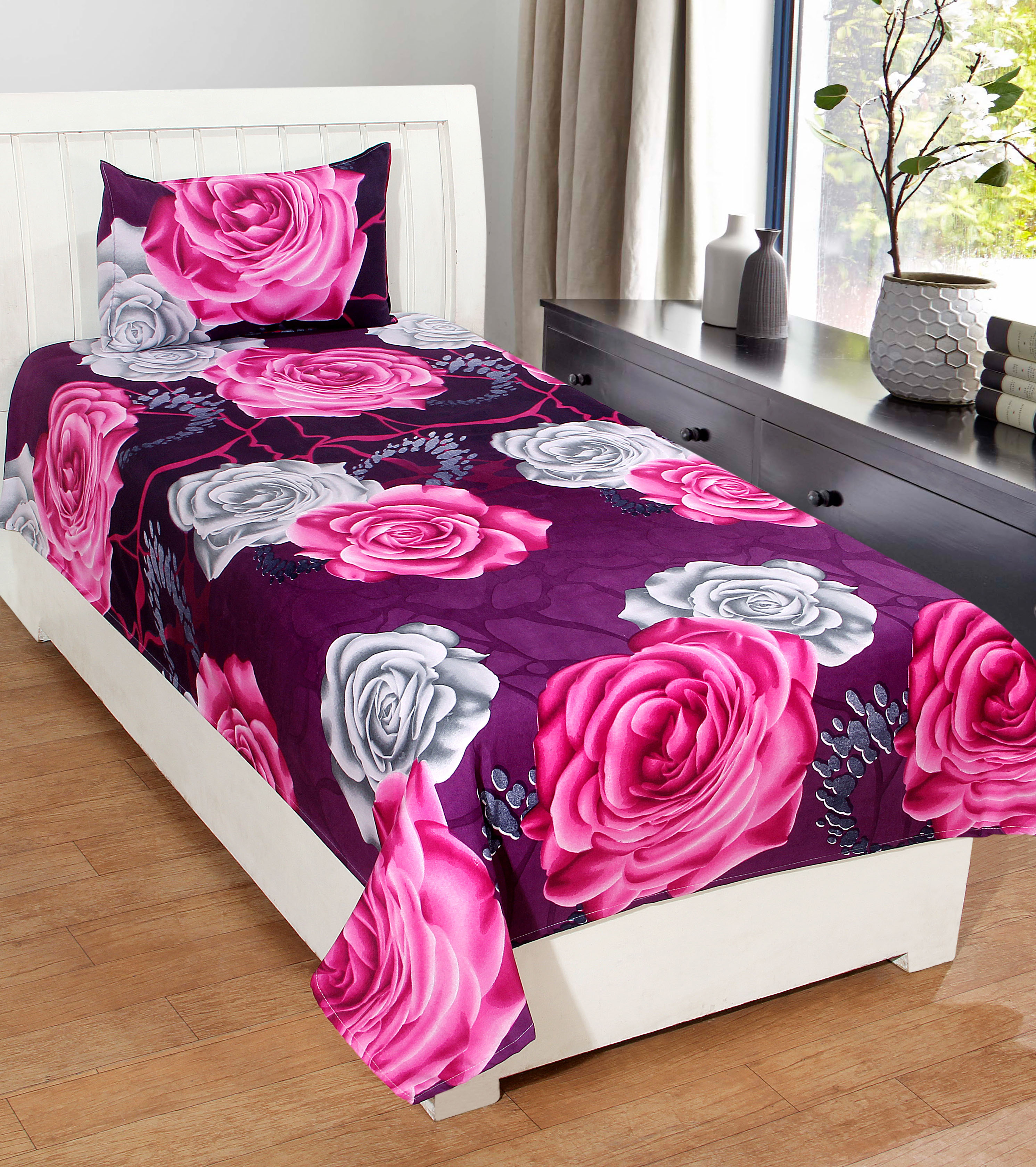 HOME ACE Grey Easy Iron Percale Single | Offer Of The Day